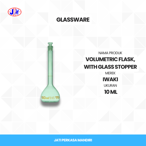 Iwaki - Volumetric Flask, With Glass Stopper  - Gambar 6