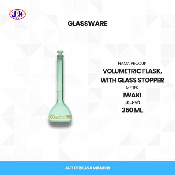Iwaki - Volumetric Flask, With Glass Stopper  - Gambar 4
