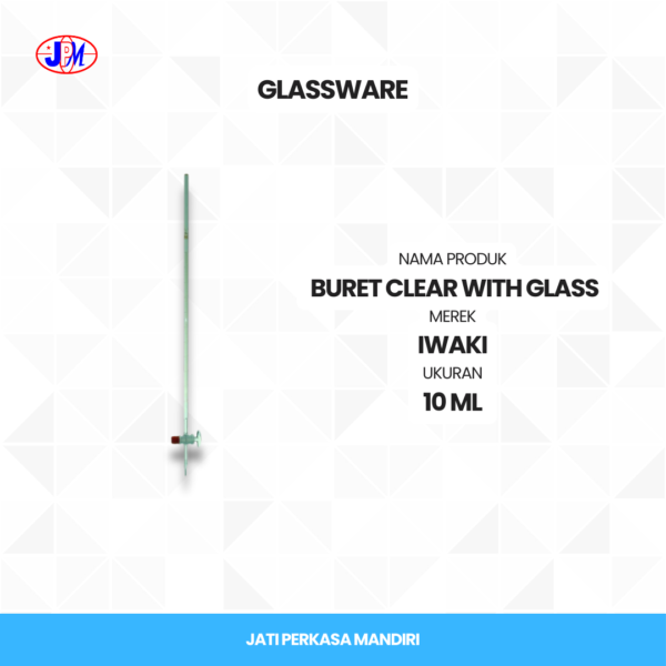  Iwaki - Buret Clear With Glass 10ml  - Gambar 2