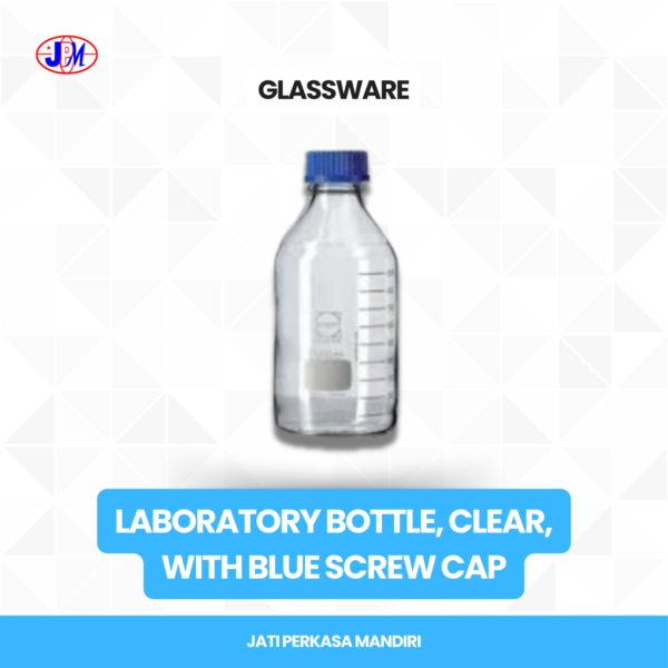  Normax - Laboratory Bottle, Clear, with Blue Screw Cap 