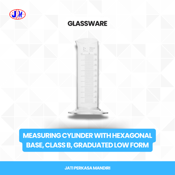  Duran - Measuring Cylinder with Hexagonal Base, Class B, Graduated Low Form 