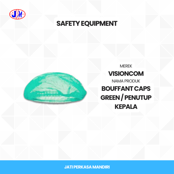  VISIONCOM - Bouffant Caps Non-Woven Disposable 21 Green  - Gambar 2