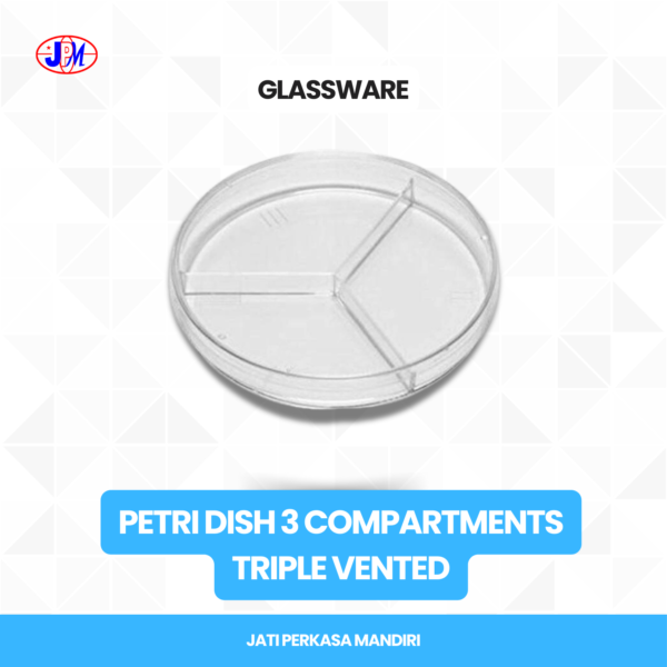  Petri Dish 3 Compartments Triple Vented 100/20 mm 