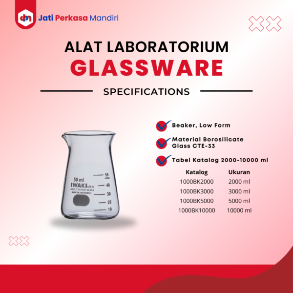 Iwaki - Alat Laboratorium - Beaker Low Form - Gambar 4